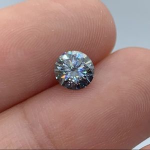 Rare gray 1 ct round brilliant loose diamond stone